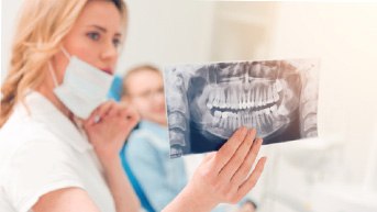 dentist explaining dental Xray