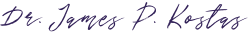 Signature of Burlington dentist Doctor James P Kostas