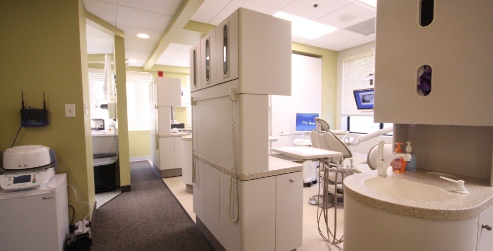 Hallway to dental treatment rooms