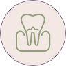 Animated tooth and gum tissue representing periodontal disease treatment