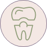 Animated tooth with dental crown representing restorative dentistry