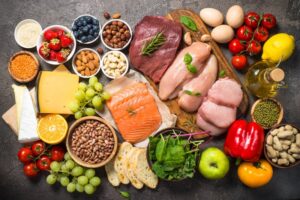 Table filled with healthy food options