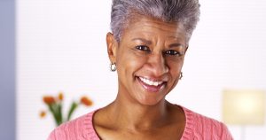 older woman smiling