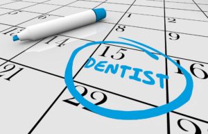 Dental appointment circled on calendar 